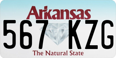 AR license plate 567KZG