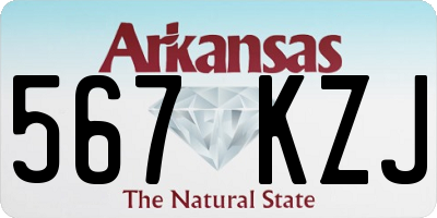 AR license plate 567KZJ