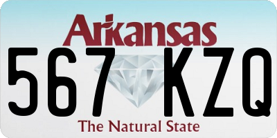 AR license plate 567KZQ