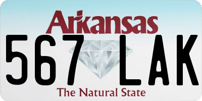 AR license plate 567LAK