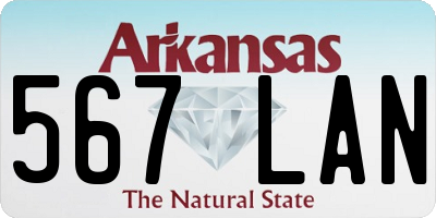 AR license plate 567LAN
