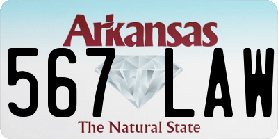 AR license plate 567LAW