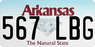 AR license plate 567LBG
