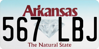 AR license plate 567LBJ