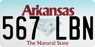 AR license plate 567LBN