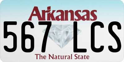 AR license plate 567LCS
