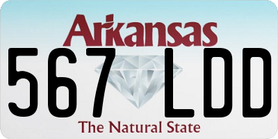 AR license plate 567LDD