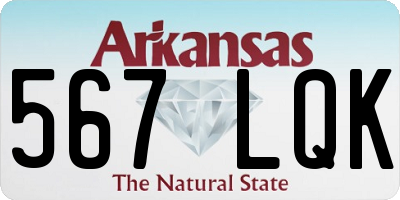 AR license plate 567LQK