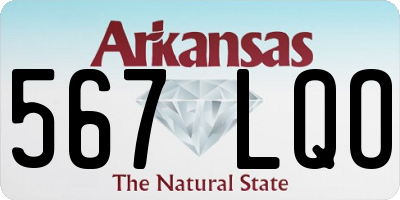 AR license plate 567LQO