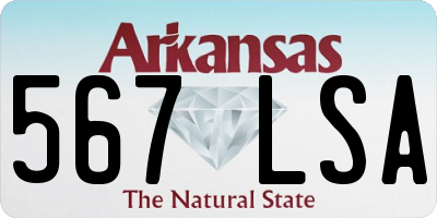 AR license plate 567LSA