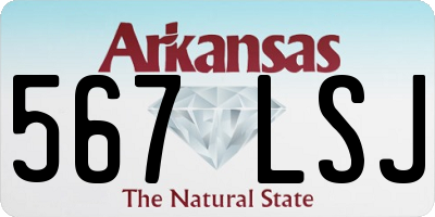 AR license plate 567LSJ