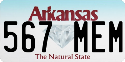 AR license plate 567MEM