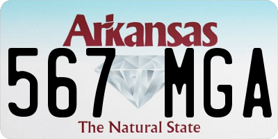 AR license plate 567MGA