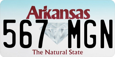 AR license plate 567MGN