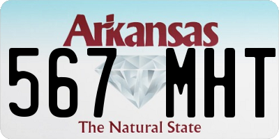 AR license plate 567MHT