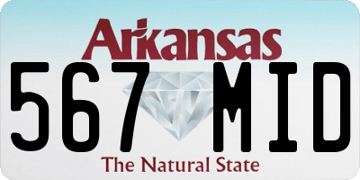 AR license plate 567MID