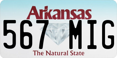 AR license plate 567MIG