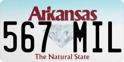 AR license plate 567MIL