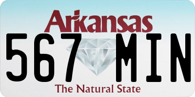 AR license plate 567MIN