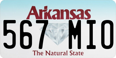 AR license plate 567MIO