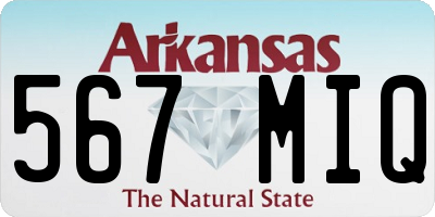 AR license plate 567MIQ