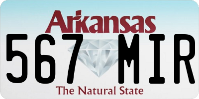 AR license plate 567MIR