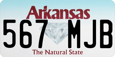 AR license plate 567MJB