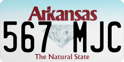 AR license plate 567MJC
