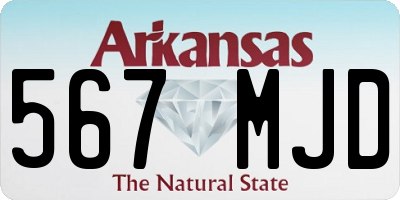 AR license plate 567MJD