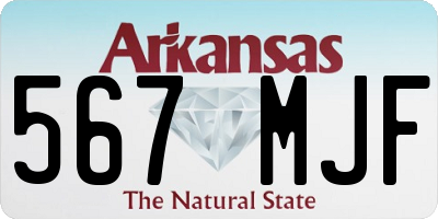 AR license plate 567MJF