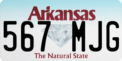 AR license plate 567MJG