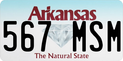 AR license plate 567MSM