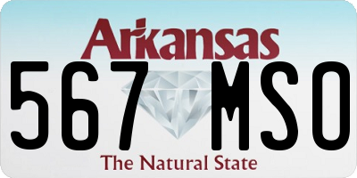 AR license plate 567MSO