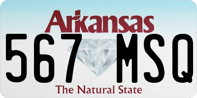 AR license plate 567MSQ