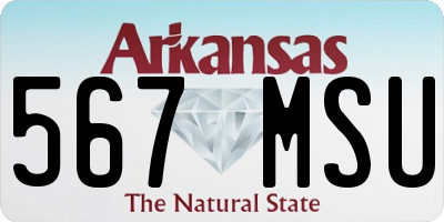 AR license plate 567MSU