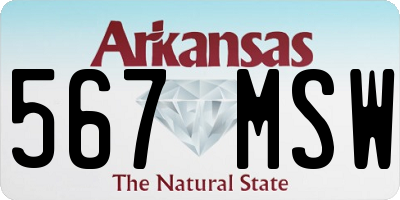 AR license plate 567MSW