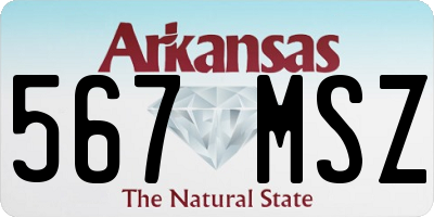 AR license plate 567MSZ