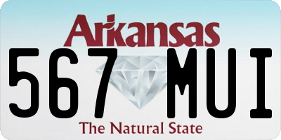 AR license plate 567MUI