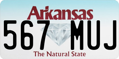 AR license plate 567MUJ