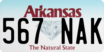 AR license plate 567NAK