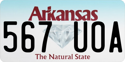 AR license plate 567UOA