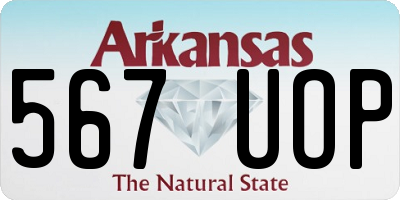 AR license plate 567UOP