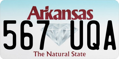 AR license plate 567UQA