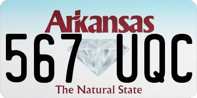 AR license plate 567UQC