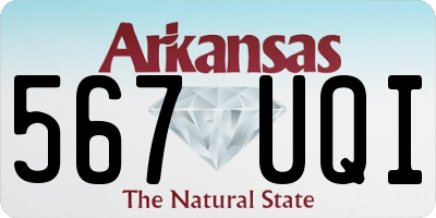 AR license plate 567UQI