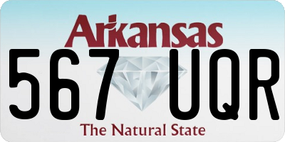 AR license plate 567UQR