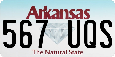 AR license plate 567UQS