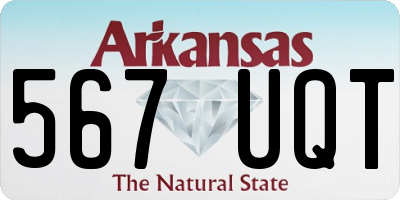 AR license plate 567UQT