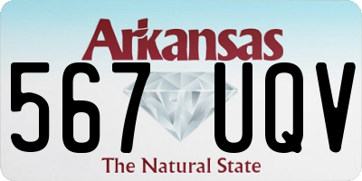 AR license plate 567UQV