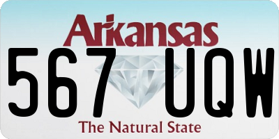 AR license plate 567UQW